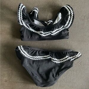 Janie & Jack Black/White Ruffle Bikini (12-18m) NWOT